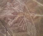 Αεροφωτογραφία του ενός από τα στοιχεία, ένα πουλί, ένα μέρος της Nazca Lines στην έρημο Νάζκα, Περού